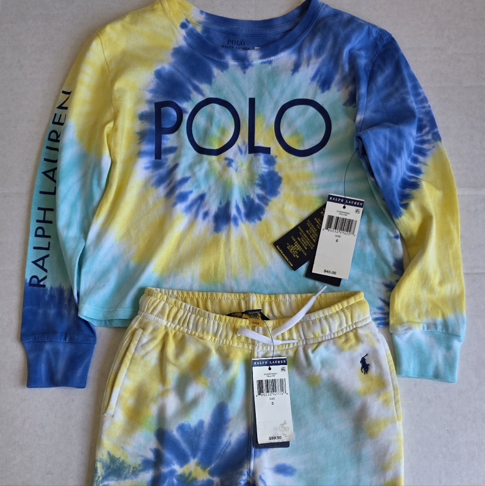 2 Piece Ralph Lauren Polo Yellow Size Shirt 6 Pants 5